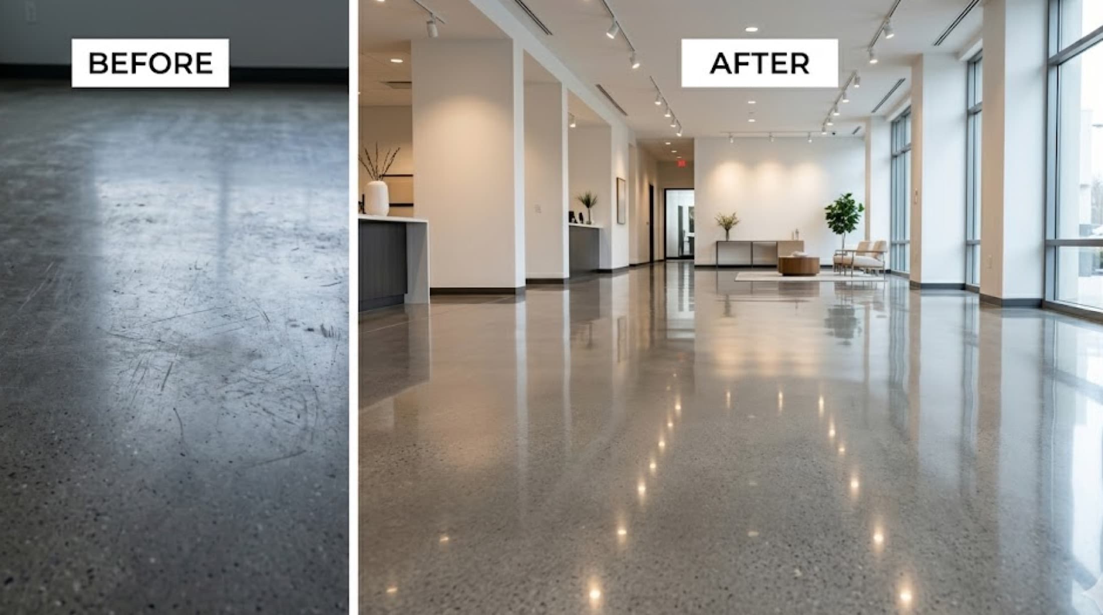 Close-up of damaged commercial flooring under inspection — substrate documentation in progress.